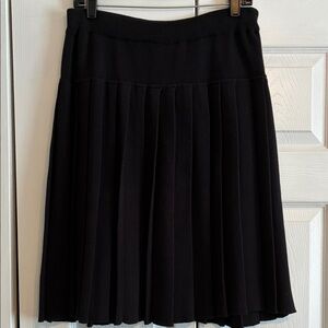 Vintage Pappagallo Elegant Black Sweater Knit Pleated Skirt